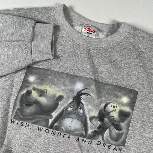 Disney‎ Store Winnie The Pooh Sweatshirt Wish Wonder Dream Graphic L - Picture 1 of 7